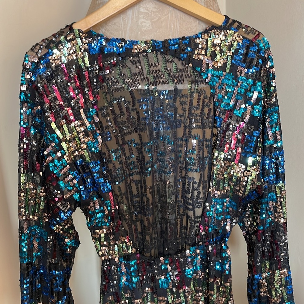 Zara Multicolor Sequence Dress Size Small - Picture 16 of 17